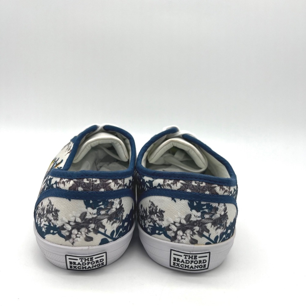 Bradford Exchange Floral Birds of Spring Print Canvas Sneakers Shoes Size 8.5 - Picture 4 of 9